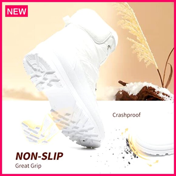 Womens Warm Fur Lined Mid-Calf Boots Waterproof Non-Slip Snow Winter Combat - Picture 6 of 8